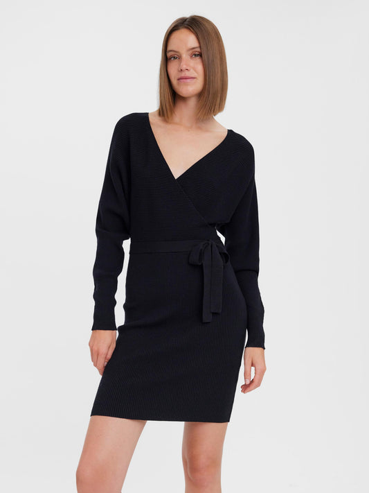VMHOLLYREM LS -V-NECK DRESS Neulemekko