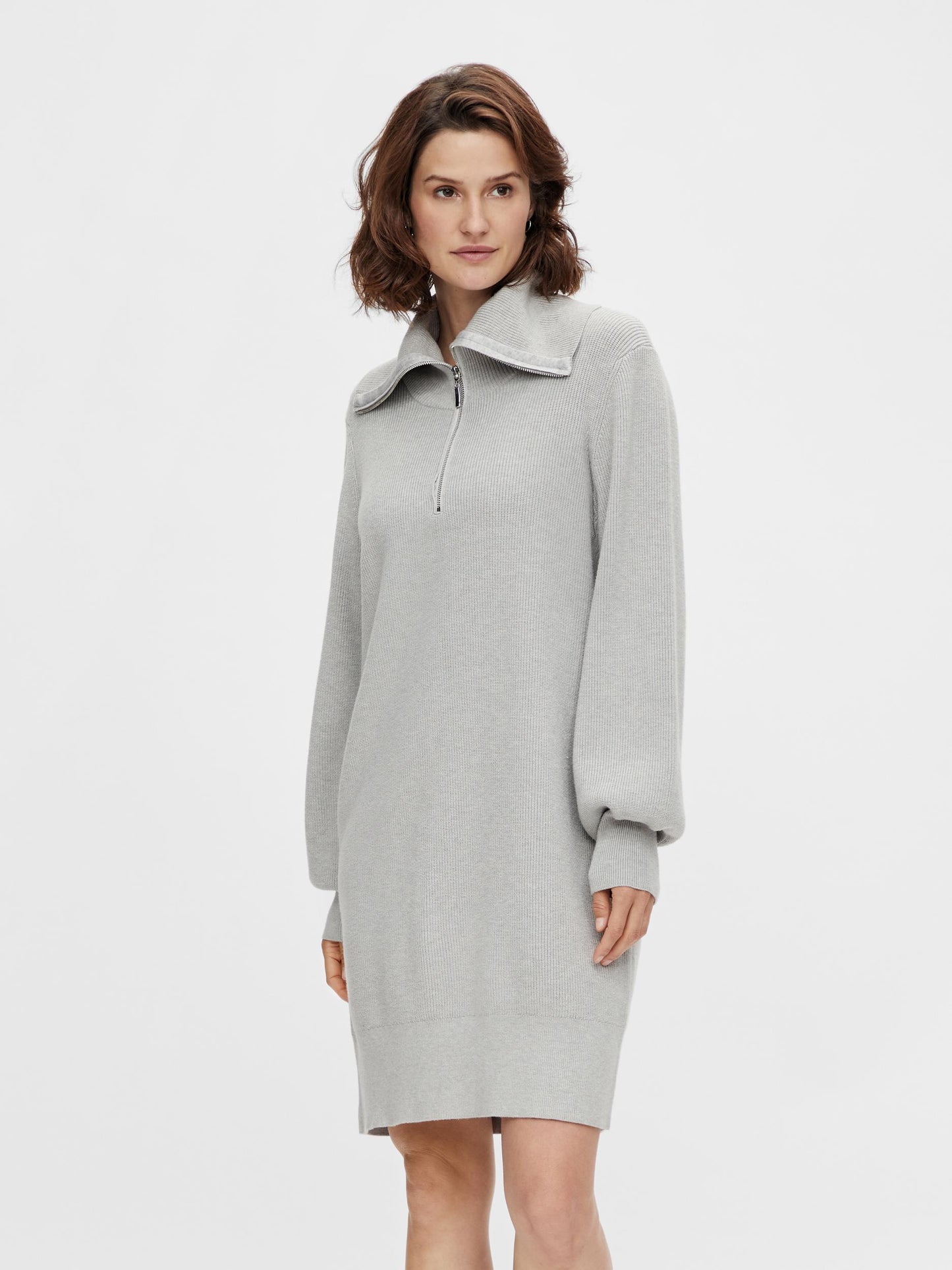 YASDALMA LS ZIP KNIT DRESS S. Neulemekko