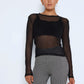 NMJUDITH L/S MESH TOP BG NOOS Pusero